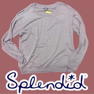NWT Splendid long sleeve lightweight sweatshirt in grey-purple. Size S 💜